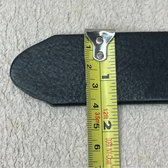 Justin Boots Black Leather Belt with Brass Buckle Men’s 32 Western Cowboy Casual - Picture 10 of 10